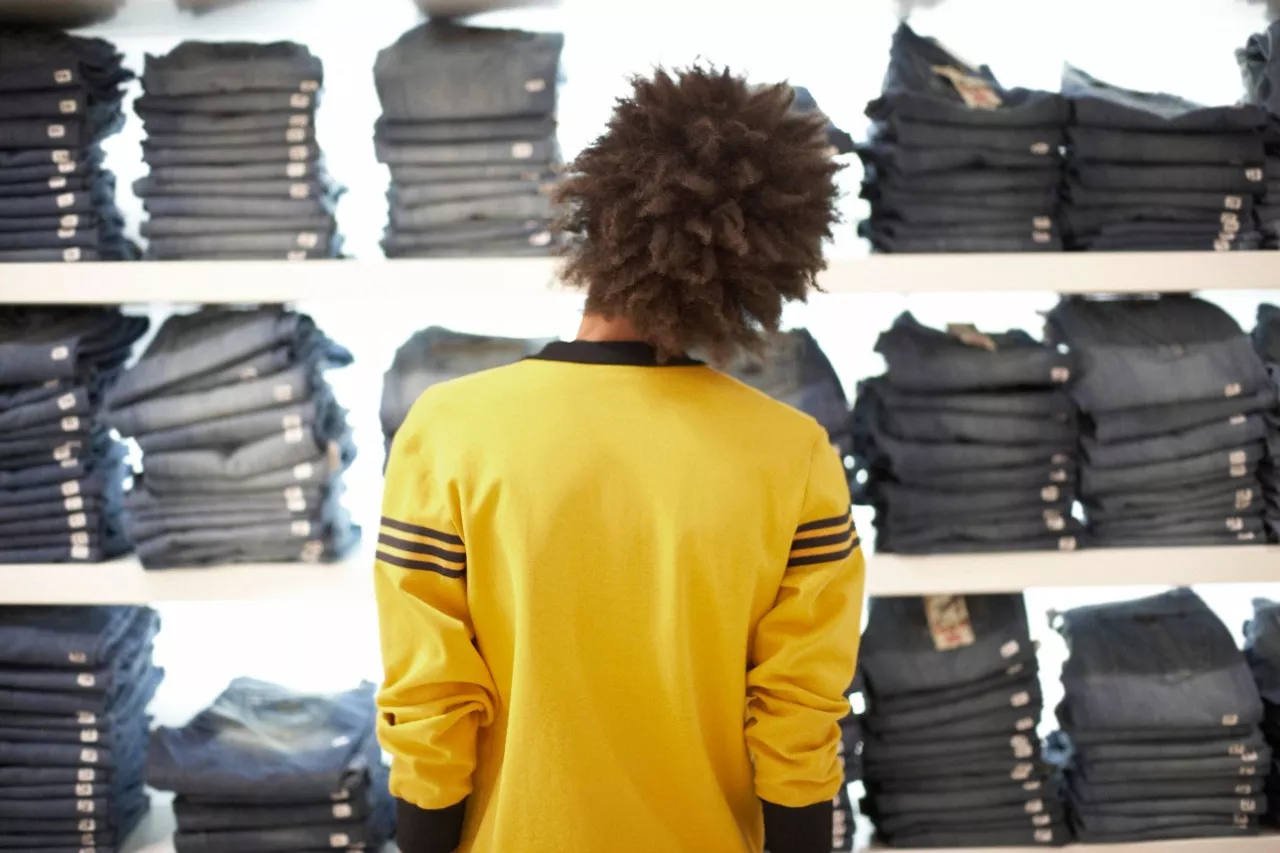 Young man shopping