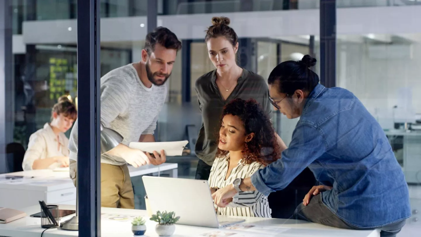 Group of people in workspace 